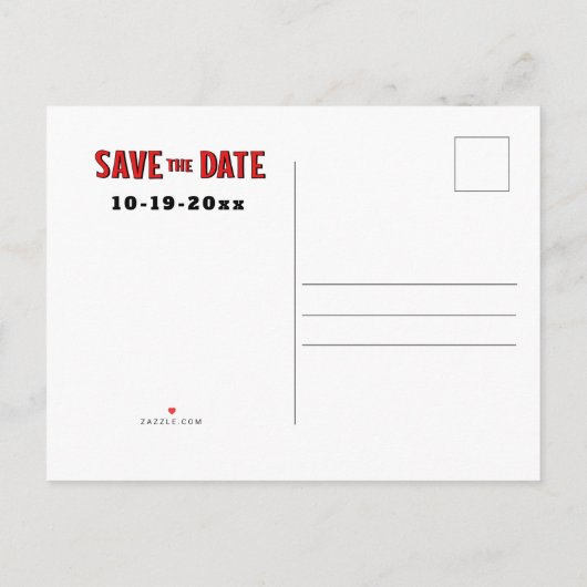 Fun Blue Comic Super Family Reünie Sla de datum op Uitnodiging Briefkaart (Achterkant)