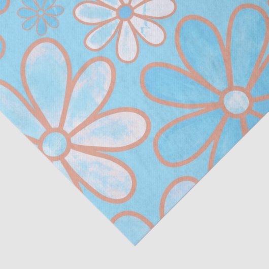 Fun Blue Daises. Tissuepapier (Detail)