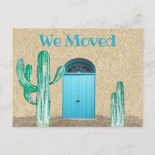 Fun Blue Doors Cactus We verhuisden de aankondigin Briefkaart