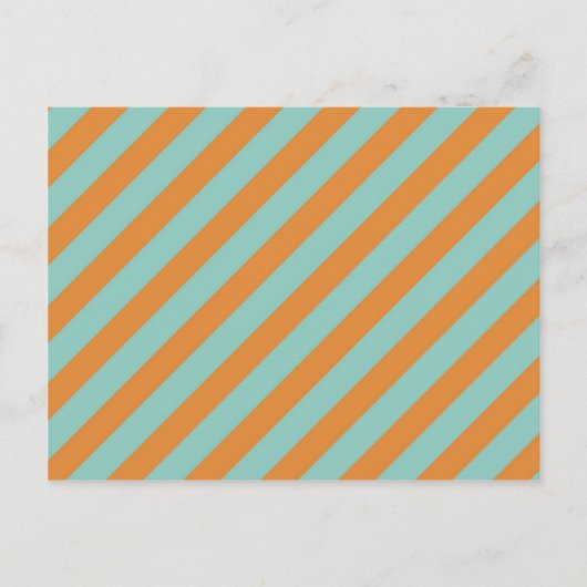 Fun Blue en Oranje diagonaal strepen patroon Briefkaart (Voorkant)