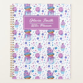 Fun Blue en Paars Cup Cake and Lollipop Planner