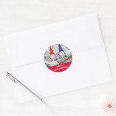 Fun Blue en Red Merry Chrismukkah Santa Elves Ronde Sticker (Envelop)