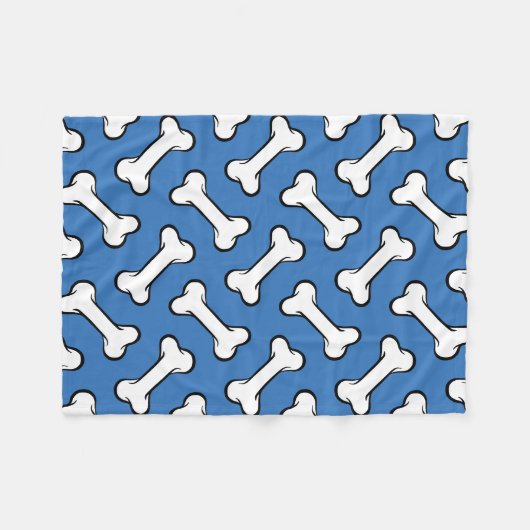 Fun Blue en White Botten Pattern Dog Blanket Fleece Deken (Voorkant (Horizontaal))