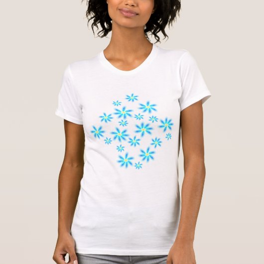 Fun Blue Floral Tee Shirt (Voorkant)