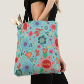 Fun Blue Funky Floral Inspirivity tas