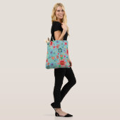 Fun Blue Funky Floral Inspirivity tas (Op model)