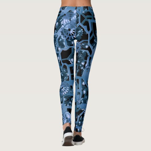 Fun Blue Gears. Leggings (Achterkant)