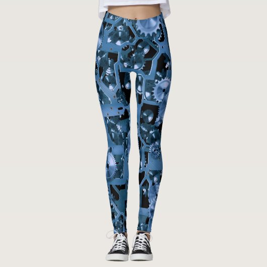 Fun Blue Gears. Leggings (Voorkant)