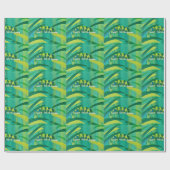 Fun Blue Green Yellow Chameleon Wrapping Paper Cadeaupapier (Vlak)