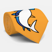 Fun Blue Hammerhead Shark Cartoon Stropdas (Opgerold)