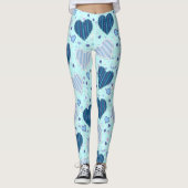 Fun Blue Hearts Leggings (Voorkant)