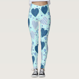 Fun Blue Hearts Leggings