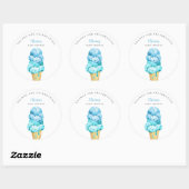 Fun Blue Ice Cream Baby shower Favor Ronde Sticker (Vel)