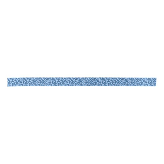 Fun Blue Leopard Print Ribbon Satijnen Lint (Voorkant)