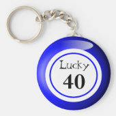 Fun Blue Lucky Number Bingo Ball Theme Sleutelhanger (Voorkant)