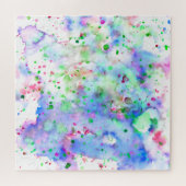 Fun Blue Paars Pink & Green Paint Splatter Legpuzzel (Horizontaal)