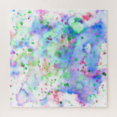 Fun Blue Paars Pink & Green Paint Splatter Legpuzzel (Verticaal)