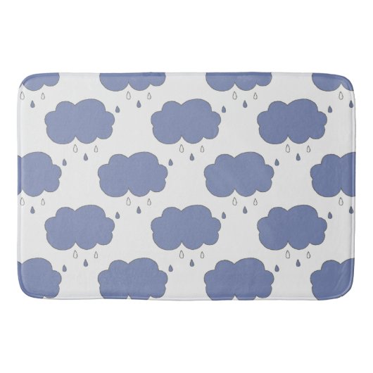 Fun Blue Rain Wolken Patroon Badmat (Voorkant)
