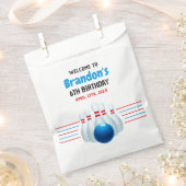 Fun Blue & Red Bowling Kinder 6e Verjaardag Bedankzakje (Geknipt)