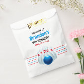 Fun Blue & Red Bowling Kinder 6e Verjaardag Bedankzakje (Gezegeld)