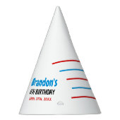 Fun Blue & Red Bowling Kinder 6e Verjaardag Feesthoedjes (Rechts)