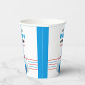 Fun Blue & Red Bowling Kinder 6e Verjaardag Papieren Bekers (Rechts)