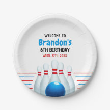 Fun Blue & Red Bowling Kinder 6e Verjaardag