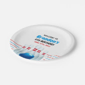 Fun Blue & Red Bowling Kinder 6e Verjaardag Papieren Bordje (Gekanteld)