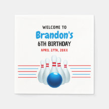 Fun Blue & Red Bowling Kinder 6e Verjaardag