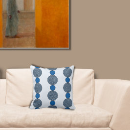 Fun Blue Round Beaded-tekenpatronen Kussen