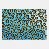 Fun Blue, Roze, Paarse luipaard Dierafdrukken Inpakpapier Vel (Voorkant)