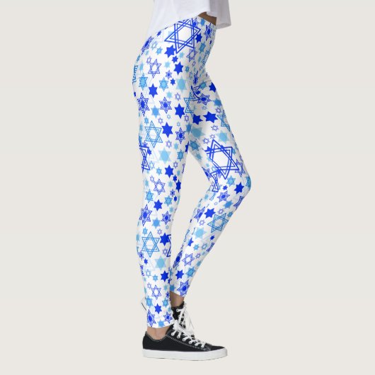 Fun Blue Stars van David Feestdagen Random Pattern Leggings (Rechts)