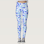 Fun Blue Stars van David Feestdagen Random Pattern Leggings (Voorkant)