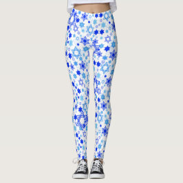 Fun Blue Stars van David Feestdagen Random Pattern Leggings