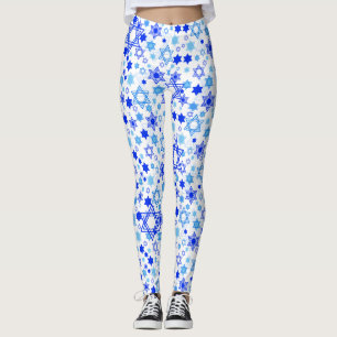 Fun Blue Stars van David Feestdagen Random Pattern Leggings