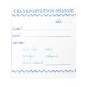 Fun Blue Transportation Change Notitieblok (Voorkant)