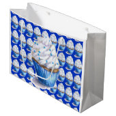Fun Blue Velvet Cupcake Gift Bag Large Cadeautasje (Voorkant Gekanteld)