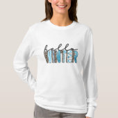 Fun Blue Winter Animal Print T-shirt (Voorkant)