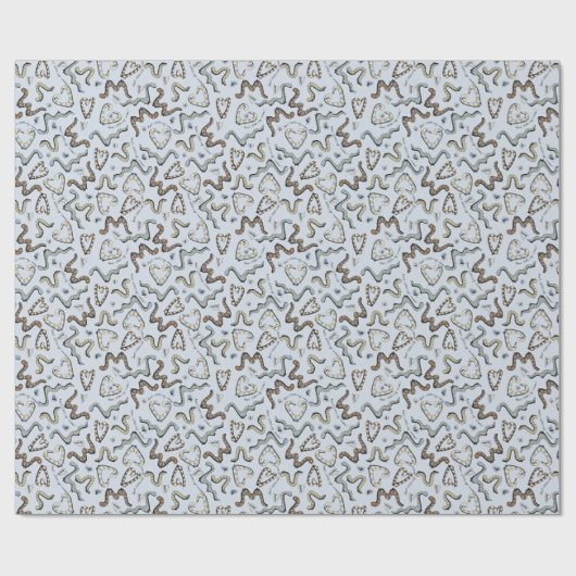 Fun Blue Worms Verjaardag voor kinderen Cadeaupapier (Vlak)