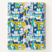 Fun Blue Yellow Dogs Patroon Gepersonaliseerde naa Notitieboek (Achterkant)