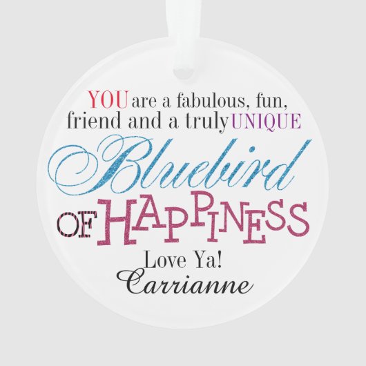 Fun Bluebird of Happiness 2 Ornament (achterkant)