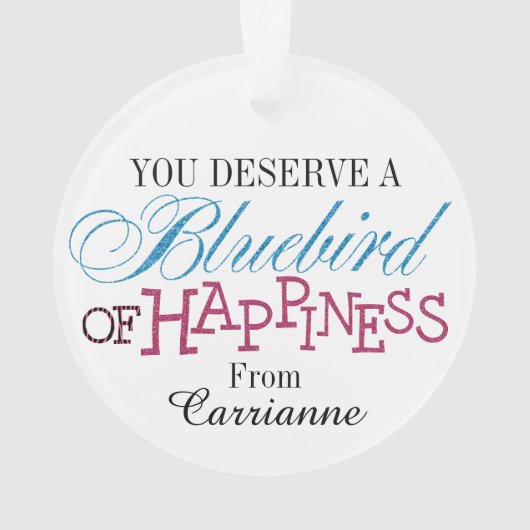 Fun Bluebird of Happiness 3 Ornament (achterkant)