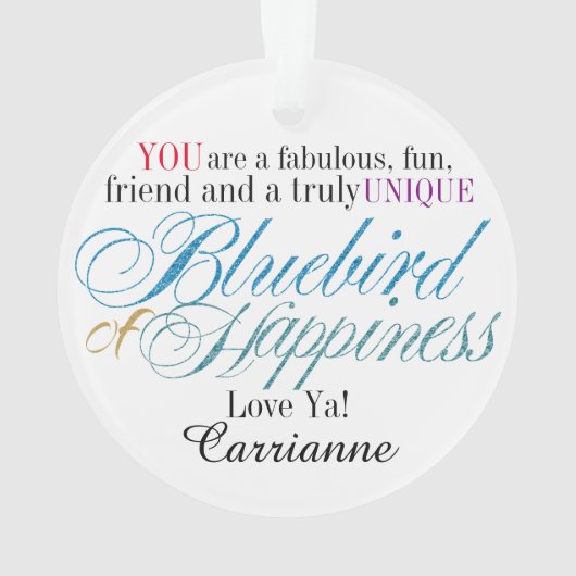 Fun Bluebird of Happiness Ornament (achterkant)