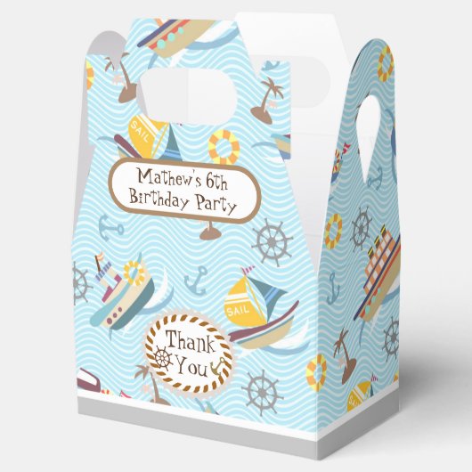 Fun Boats Blue Favor Box Bedankdoosjes (Geopend)