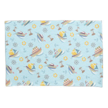 Fun Boats Blue Pillow Hoesje