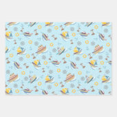 Fun Boats Blue Wrapping Paper (Voorkant 3)