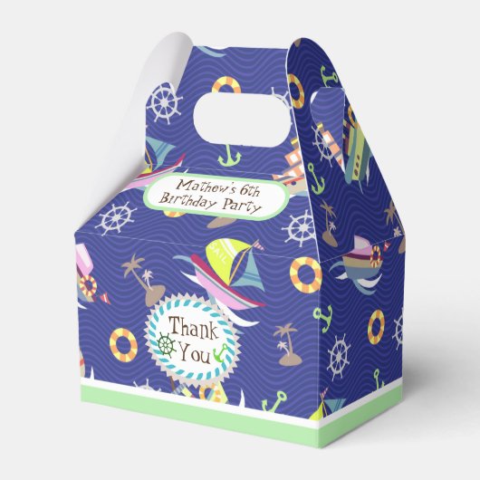 Fun Boats Deep Blue Favor Box Bedankdoosjes (Voorkant Zijde)