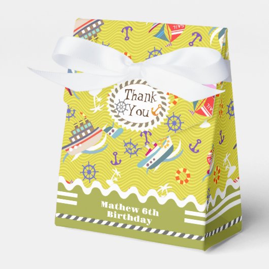 Fun Boats Green Favor Box Bedankdoosjes (Voorkant Zijde)