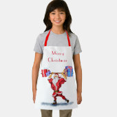 Fun Bodybuilder Santa Claus met kerstcadeaus Schort (Insitu)