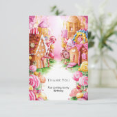 Fun Boho Candyland Verjaardag Bedankkaart (Staand voorkant)